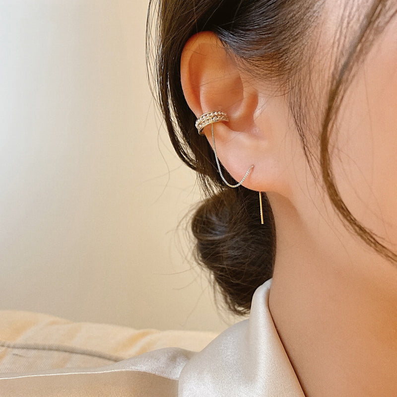 Pearl Ear Cuff Stud Earrings One-piece Cold Wind High-quality Ear Bone Ring