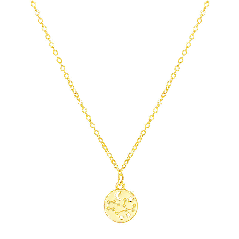 Geometric Round Pendant Six-pointed Star Necklace