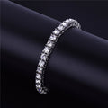 Men's hip hop 1 row alloy bracelet full rhinestone single row bracelet European and American fashion jewelry