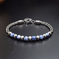 Stainless steel adjustable 6mm tiger's eye bracelet