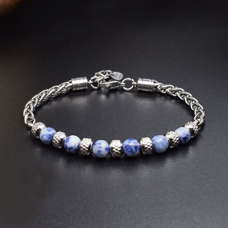 Stainless steel adjustable 6mm tiger's eye bracelet