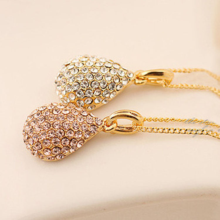 Fashion full diamond drop necklace