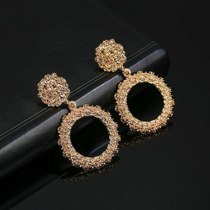 European And American Style Metal Round Earrings