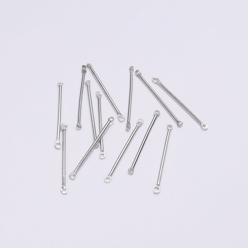 Double Hole Link Rod Cylindrical Ear Post Earrings Jewelry Accessories