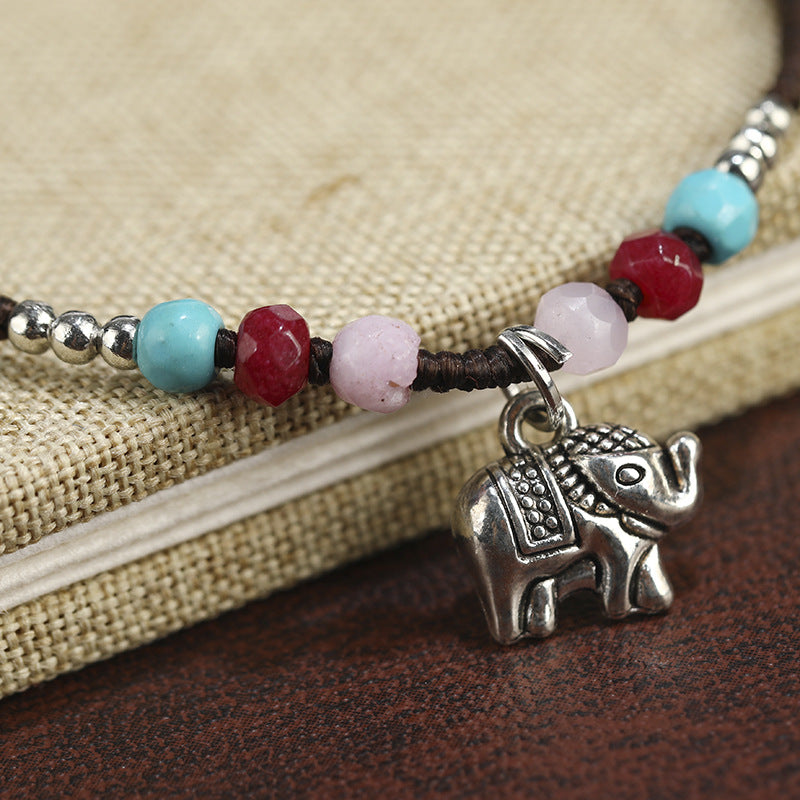 Bohemian Ethnic Fashion Simple Alloy Elephant Pendant Bracelet