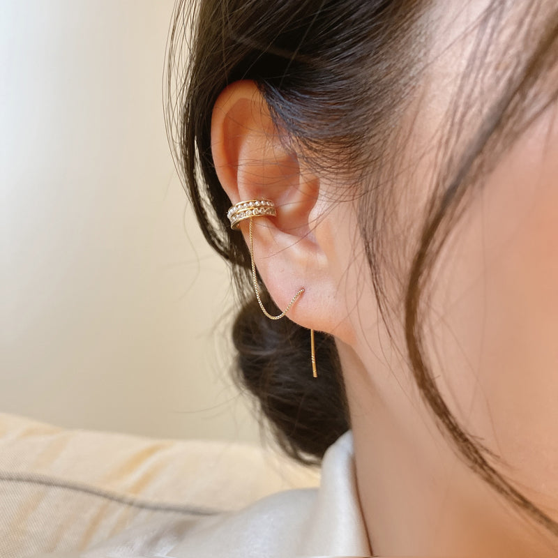 Pearl Ear Cuff Stud Earrings One-piece Cold Wind High-quality Ear Bone Ring