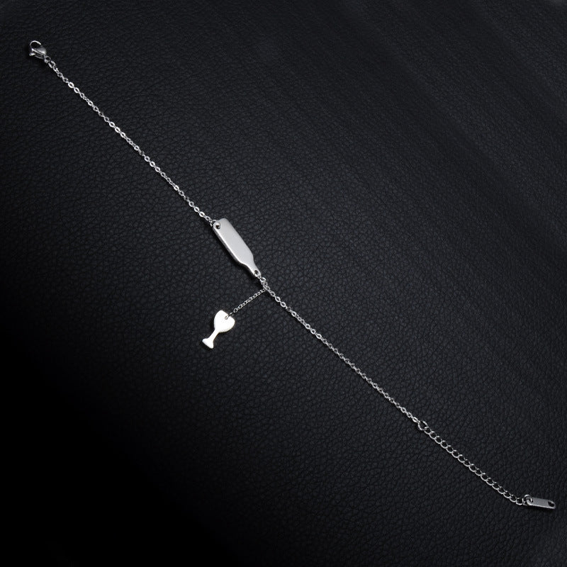 Stainless steel wine glass bracelet