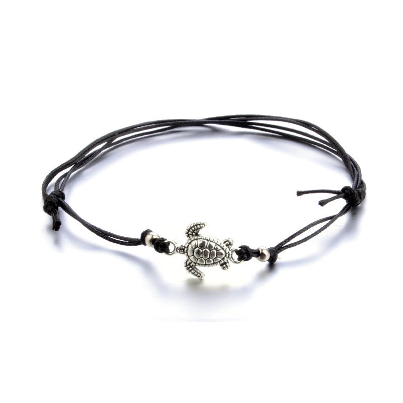 Hemp Rope Multi-Layer Turtle Anklet Bracelet