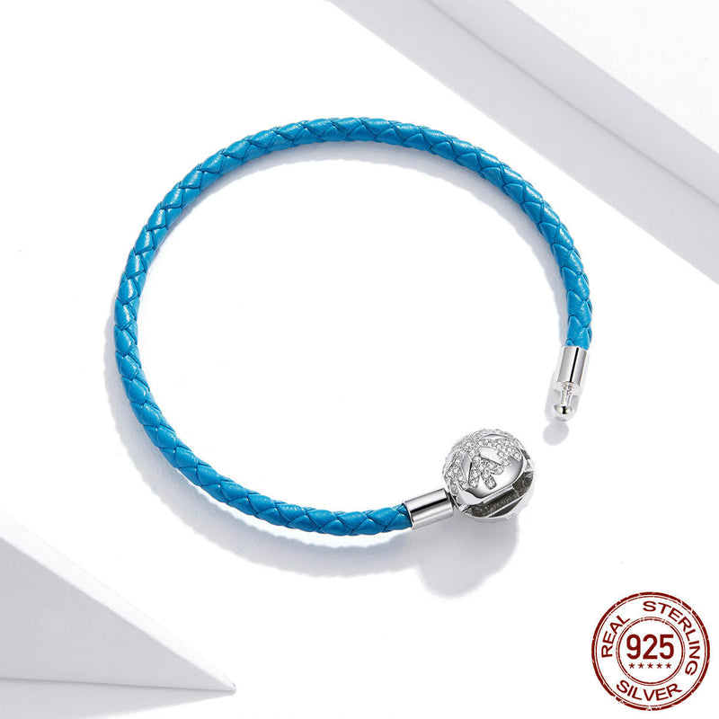 S925 Blue Two-tone Bracelet Sterling Silver Four-leaf Clover