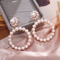 Simulation Pearl Long Earrings Female White Round Pearl Wedding Pendant Earrings Fashion Korean Jewelry Earrings