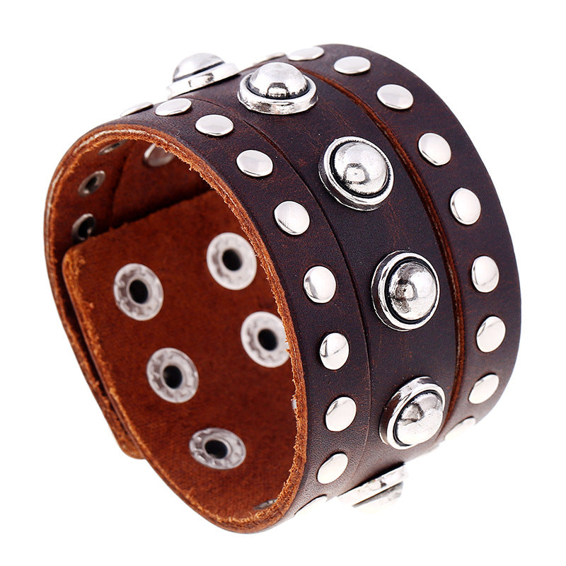 Punk vintage cowhide bracelet