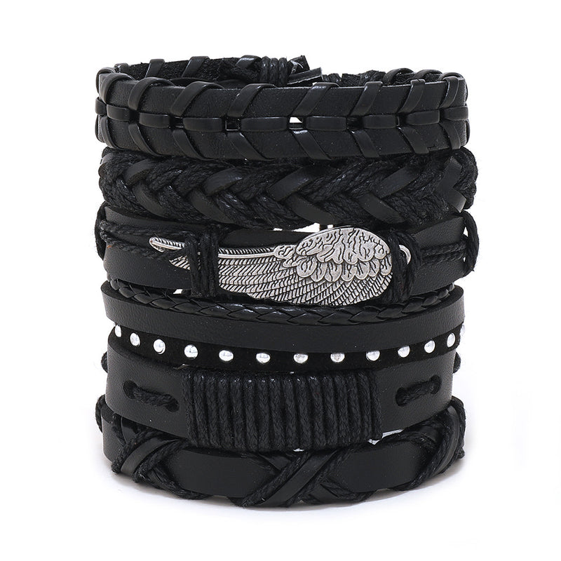 Vintage Men's Leather Bracelet European And American Woven Suit Carrying Strap