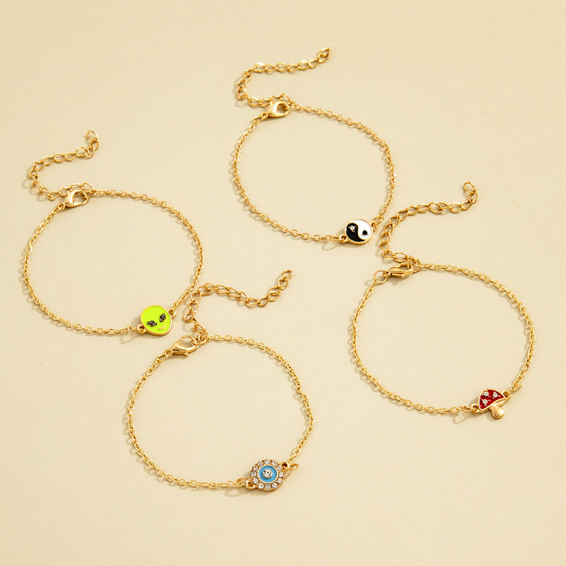 Four-Piece Simple Alloy Bracelet