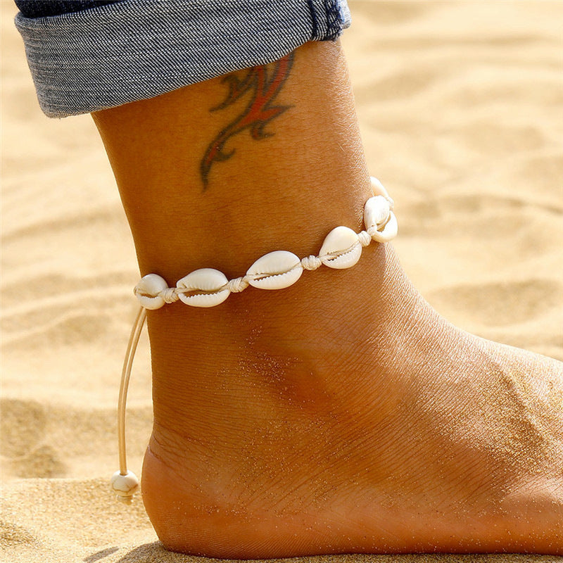 Beach Shell Adjustable Anklet Bracelet