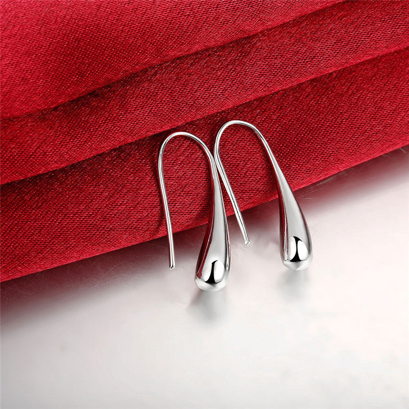 Women's Silver Water Drop Ear Hook