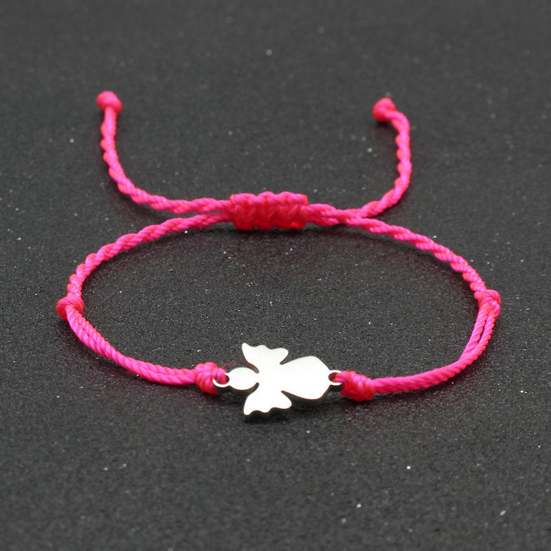 Stainless Steel Little Angel Bracelet Hand Woven Simple Adjustable