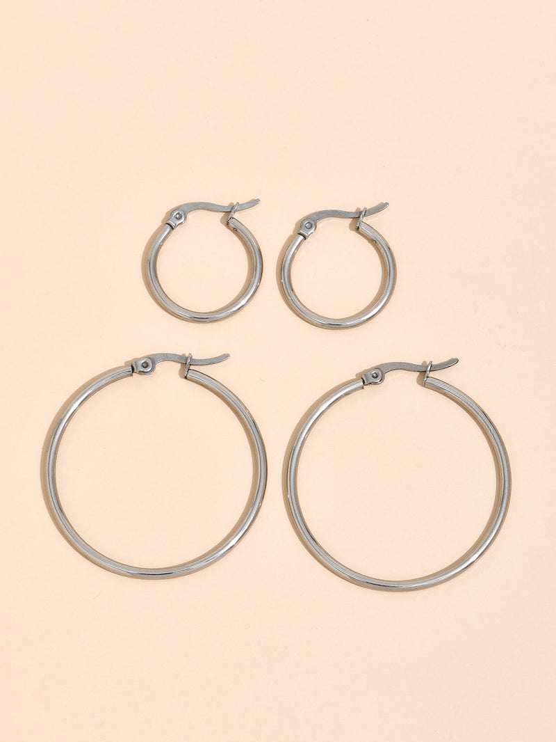 Simple And Fashionable Pure Color Metal Irregular Earrings