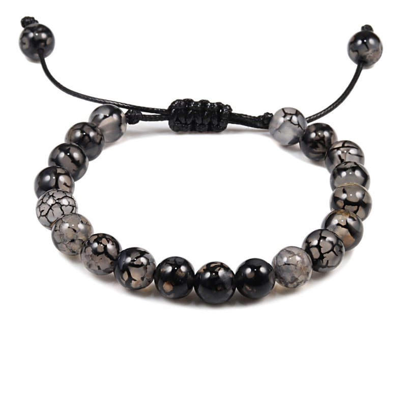 Personalized Volcanic Stone Tiger Eye Chain Couple Bracelet