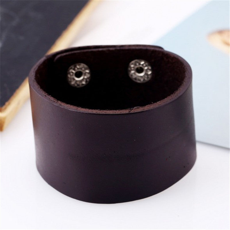 Vintage smooth leather bracelet