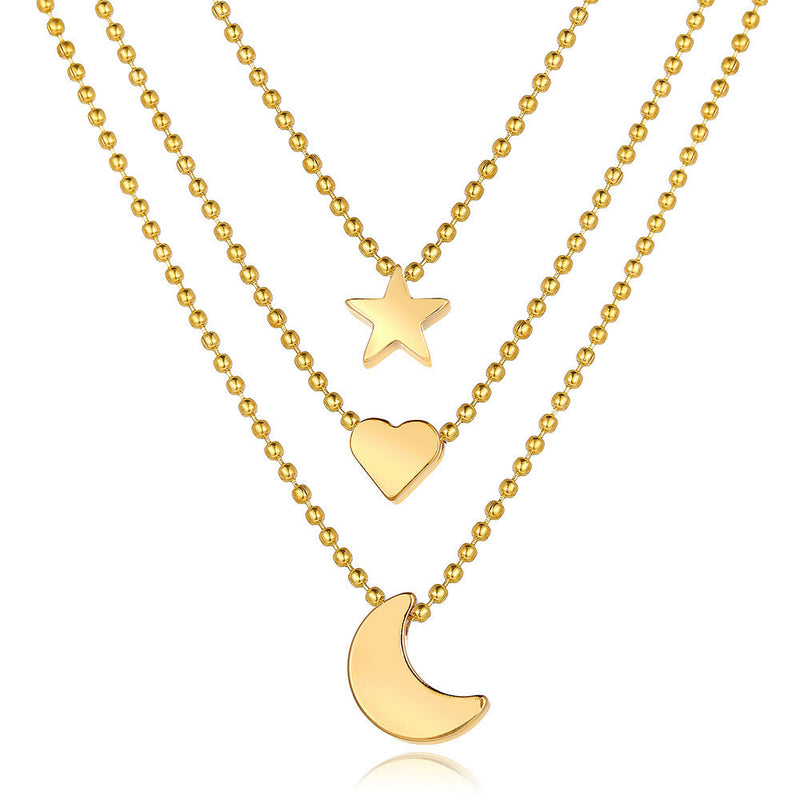 Gold pendant clavicle chain