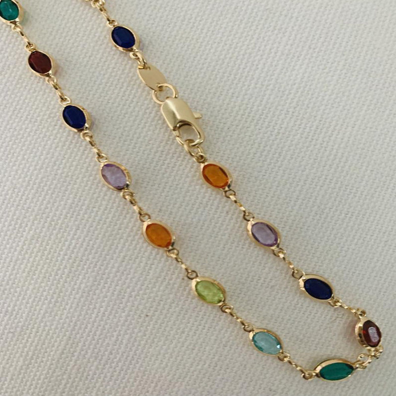 Multicolor Crystal Stone Anklet