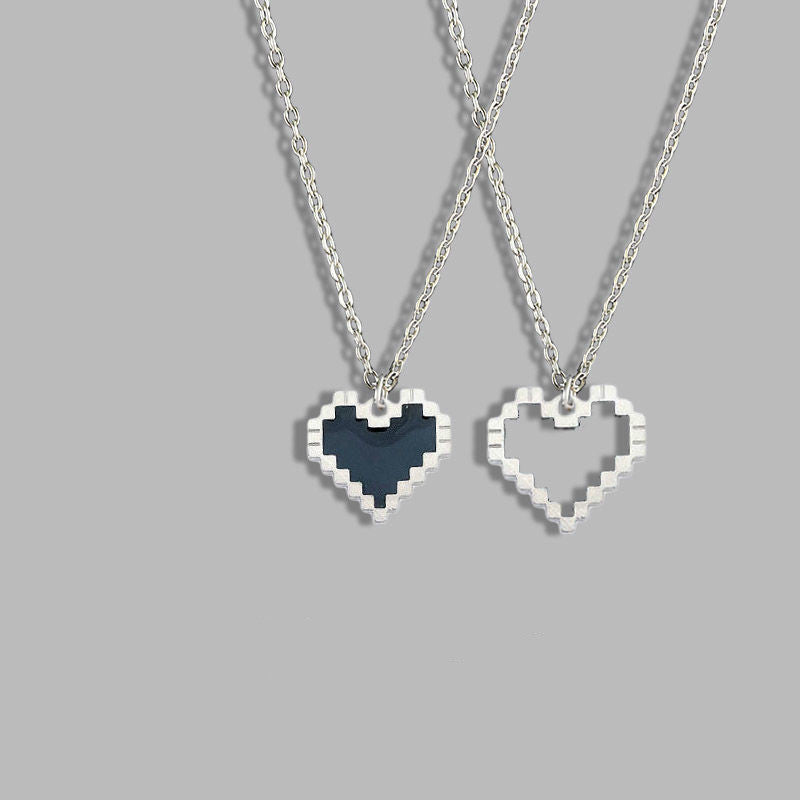 New Mosaic Heart Hollow Necklace