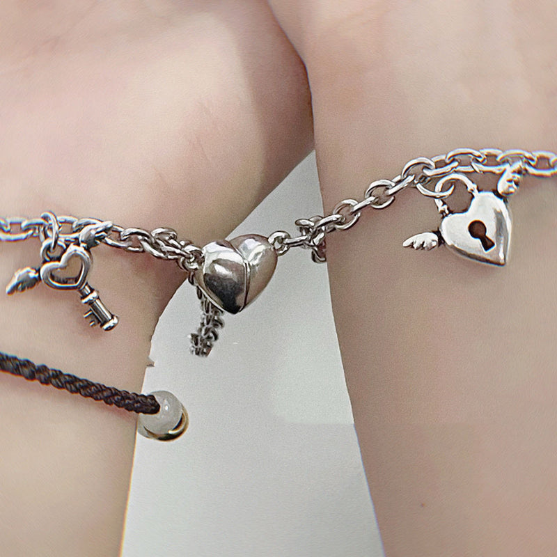 Bracelet Stainless Steel Heart Shaped Magnet