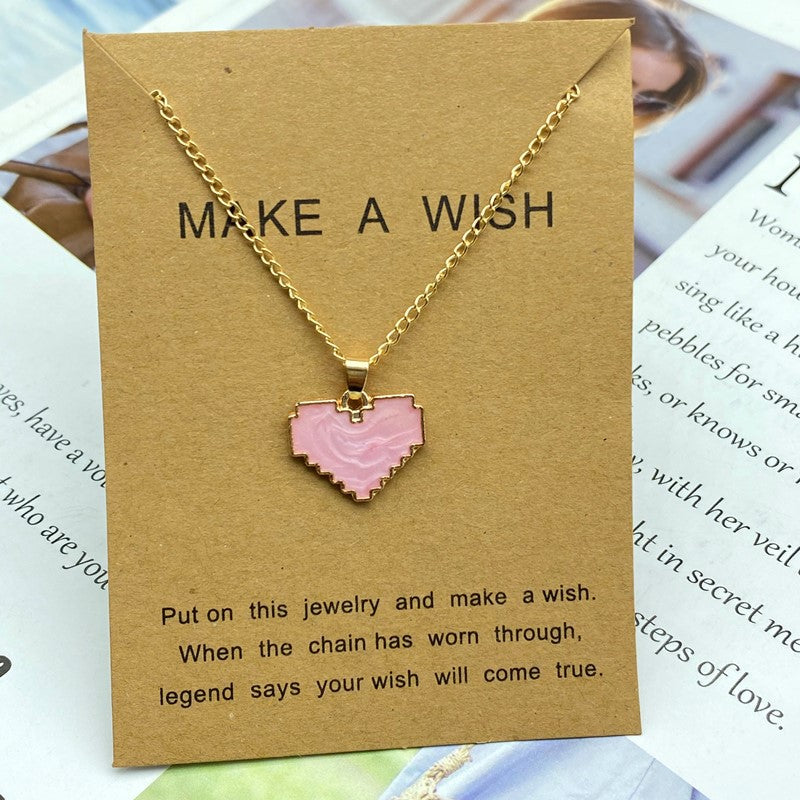 New Peach Heart Pendant Necklace Korean Cute Girl