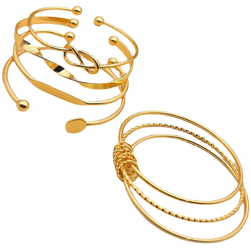 Fashion Exaggerated Retro Personality Ring Multi-layer Bracelet Set