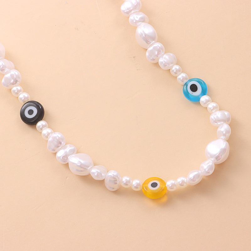 Irregular Shaped Pearl Eye Necklace For Women