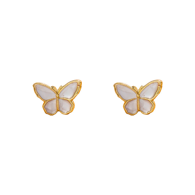 Small Butterfly Earrings Earrings Personality Temperament Retro Design Red New Style