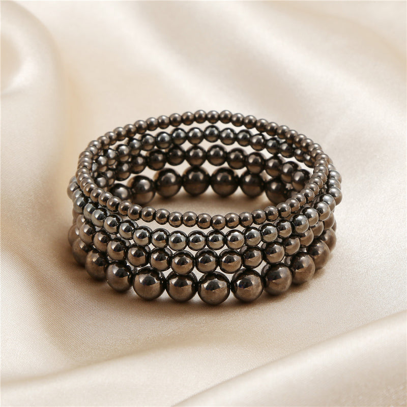 Women's Geometric Elastic Bead Bracelet Set