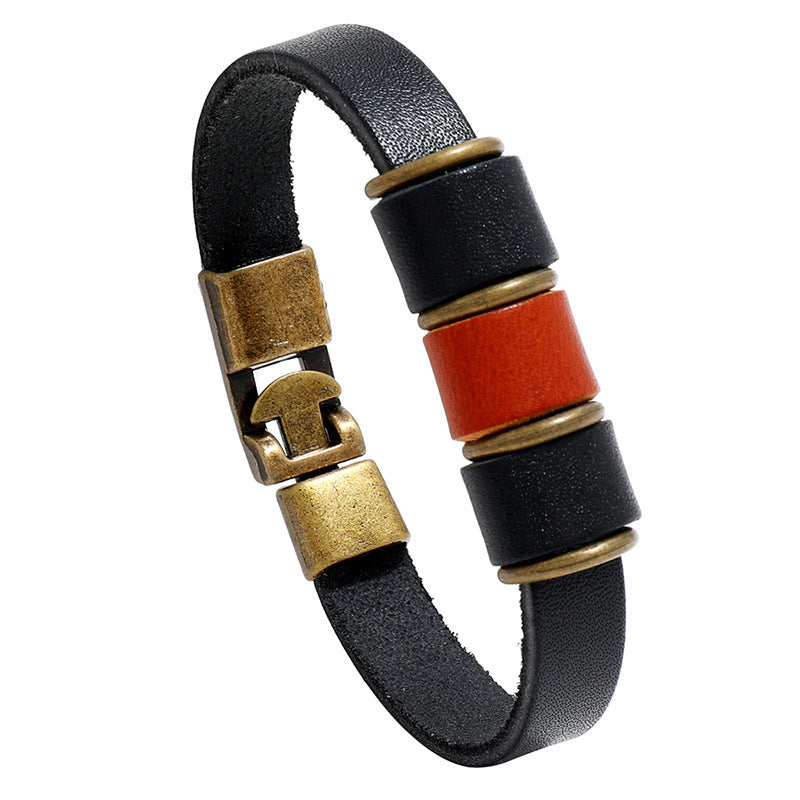 Creative Men's Leather Bracelet Street Hip Hop Fashion Jewelry