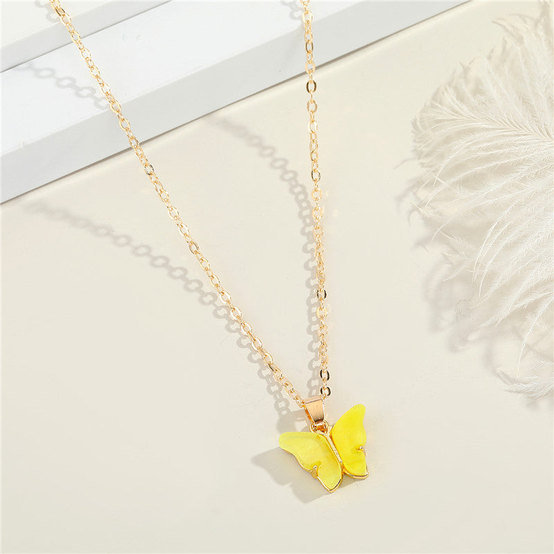 Butterfly Resin Necklace New Fashion Clavicle Chain Women