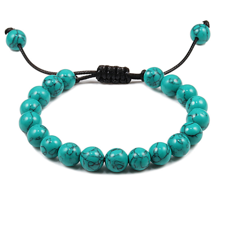 Personalized Volcanic Stone Tiger Eye Chain Couple Bracelet