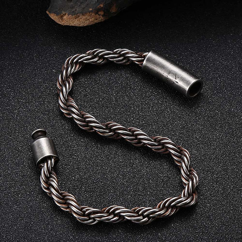 Fashionable And Simple Men's Twist Stainless Steel Bracelet