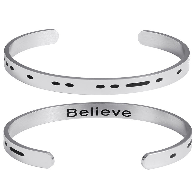 Euramerican Morse Password Letter Bracelet New