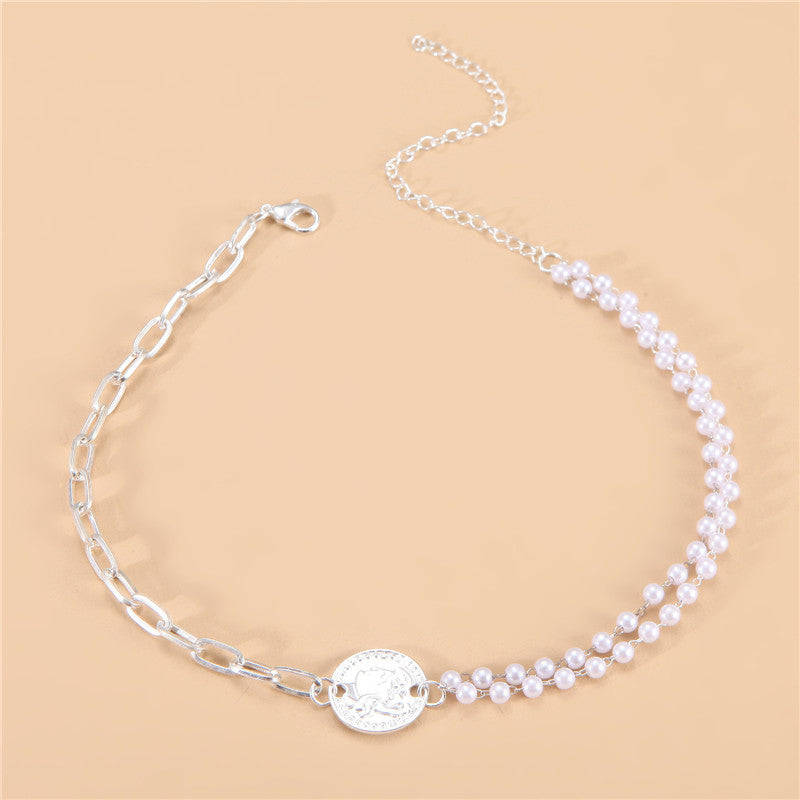 Imitation Pearl Clavicle Chain European And American Temperament Simple And Versatile Neck Necklace