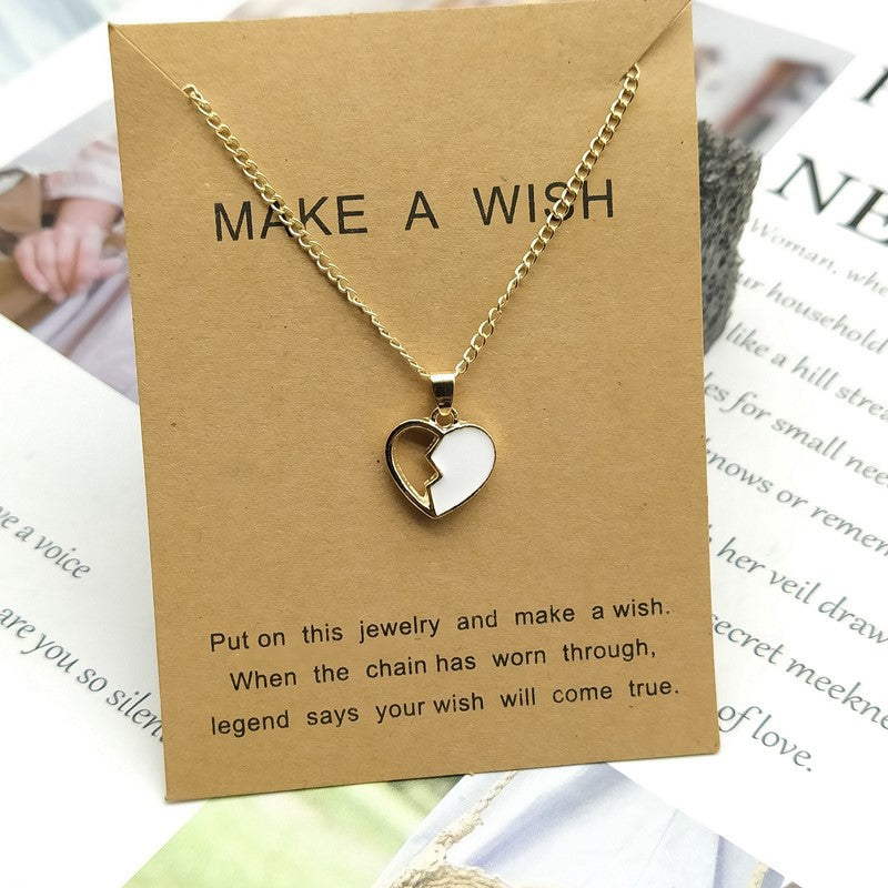 New Peach Heart Pendant Necklace Korean Cute Girl