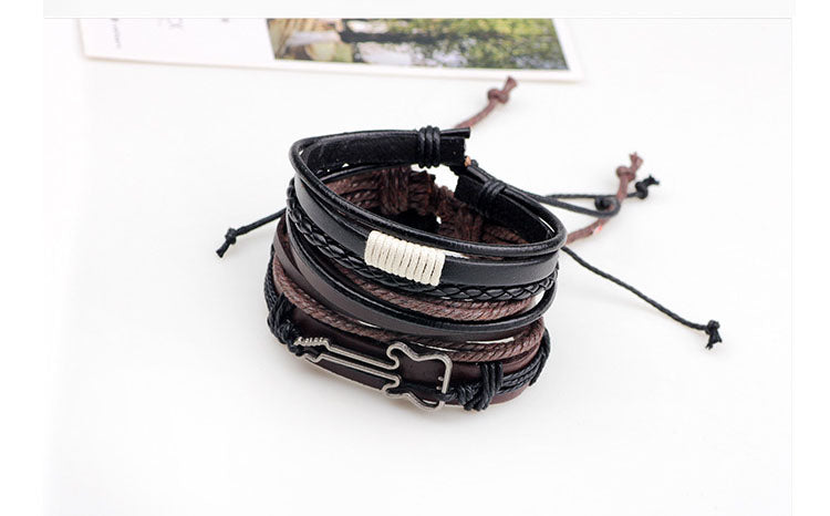 Fashion Leather Cord Braided Cowhide Bracelet
