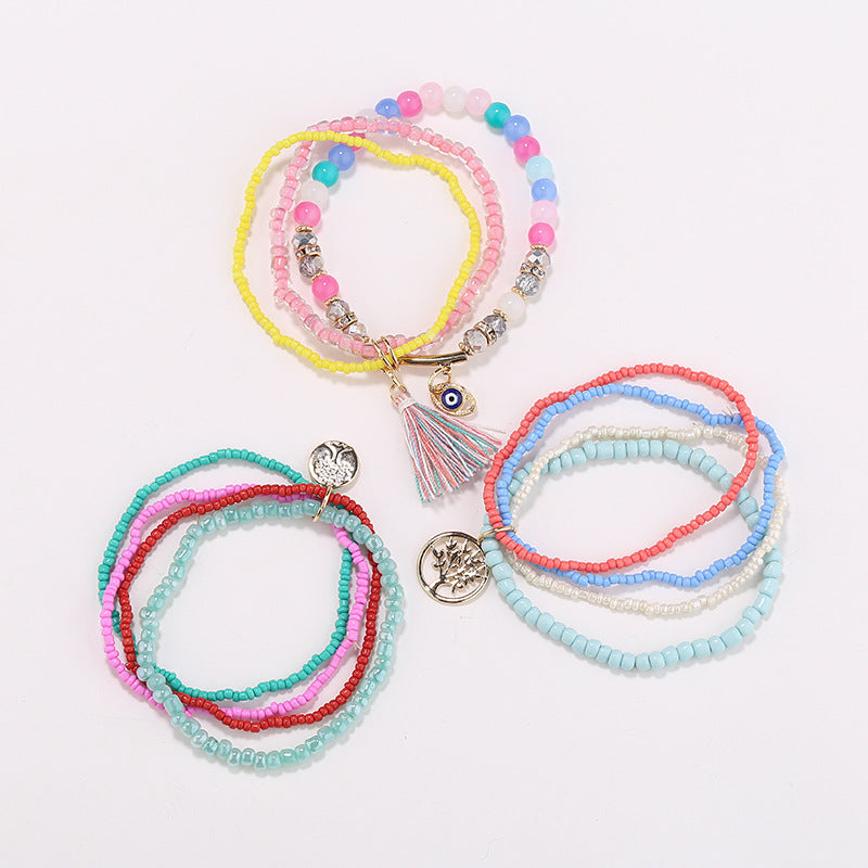 Bohemian Ethnic Style Colored Rice Bead Bracelet Jewelry