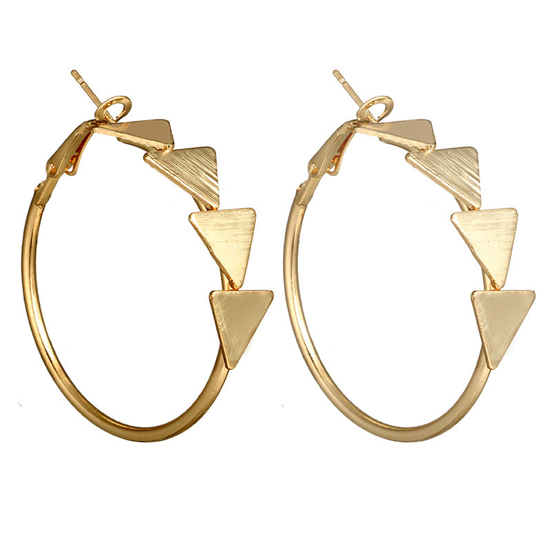 Triangle Hollow Circle Round Earrings