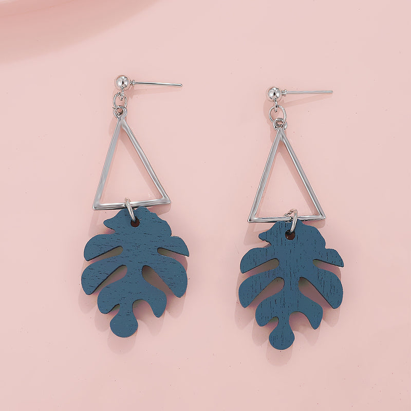 And Simple Leaf Earrings Forest Geometry