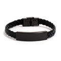 Titanium Steel Men's Braided Leather Bracelet