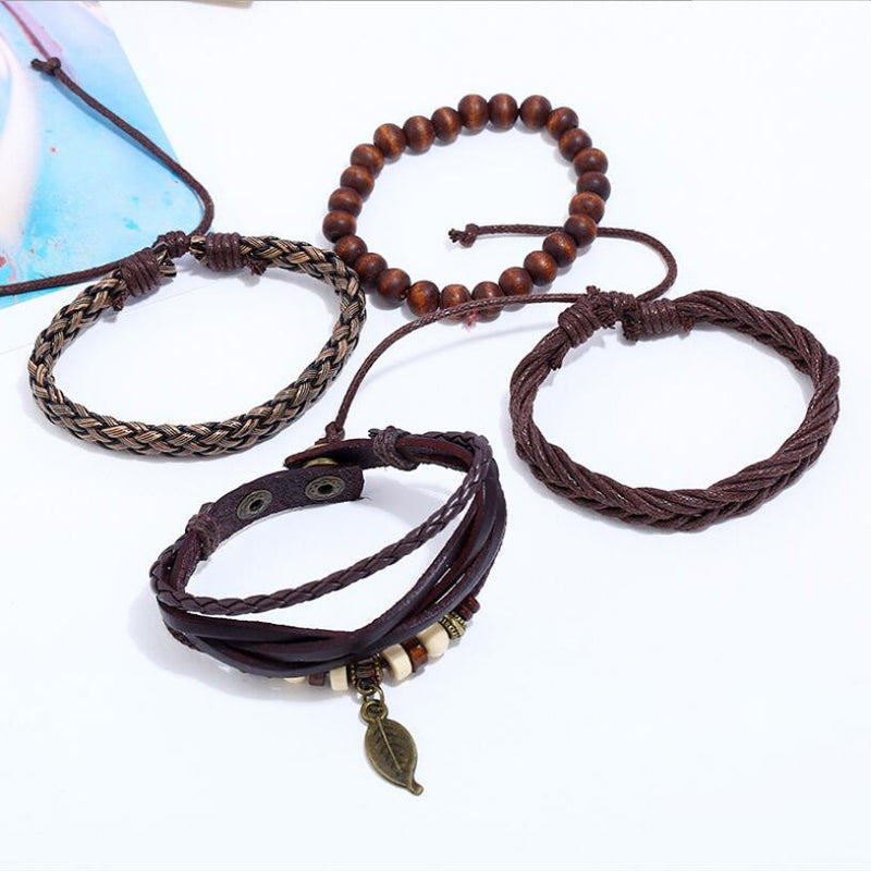 Men's And Women's Retro Personality Multi-layer Bracelet Set