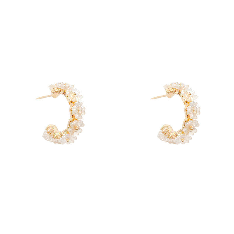 Fashion And Simple Women's Flower White Earrings