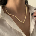 Accessories Retro Hip-hop Style Flat Snake Bone Chain Necklace