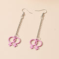 Creative Girl Symbol Earrings Ins Style Simple Alloy Long Section