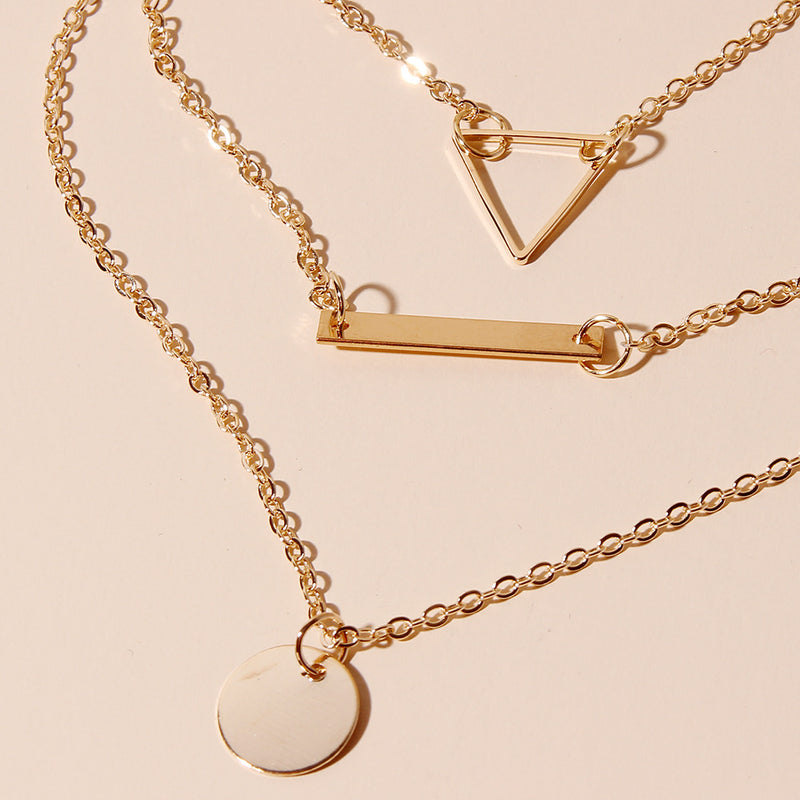 Geometric Pendant Necklace Simple Multilayer Clavicle Chain