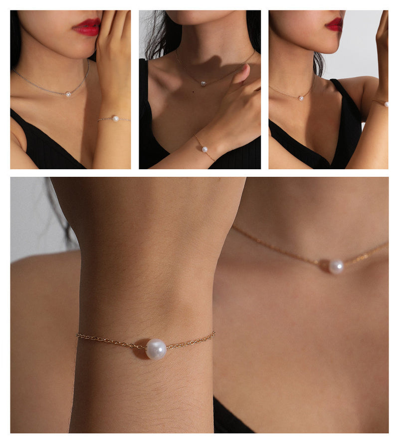 Bracelet Set Necklace Personality Simple Pearl